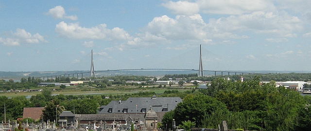 The Pont-Du-Normandie crossing the river seine between le havre and honfleur